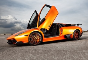 Lamborghini, murcielago, orange, lp670-sv, мурсиэлаго, ламборгини