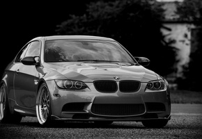 Bmw, тонированный, silvery, e92, бмв, купе, серебристый, wheels, m3
