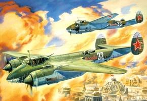 также, известный, ту-2с, как, самолет, и, Арт, ант-58