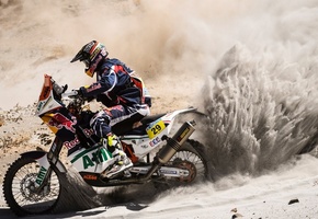 Мотоцикл, песок, два колеса, dakar, гонщик, red bull, спорт