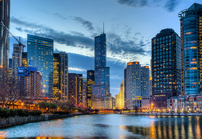 chicago, небо, Streeterville, illinois, город, сша, чикаго, usa, иллинойс