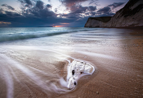 глянец, песок, вода, Море, океан, небо, пена, пляж
