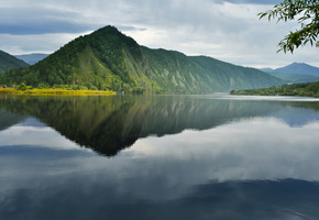 гряда, гладь, Озеро, отражение, гора