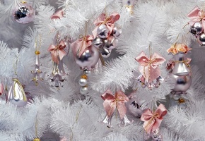 новый год, мишура, игрушки, красиво