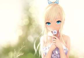 kashiwazaki sena, девочка, цветок, boku wa tomodachi ga sukunai, Арт, cait