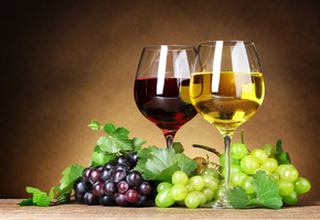 листья, ягоды, виноград, красное, белое, грозди, Вино