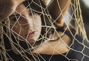 веревки, сеть, брюнетка, девушка, сетка, Настроения