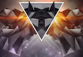 треугольник, рендер, фон, Абстракция, wallpaper