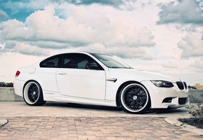 m3, бмв, белый, облака, Bmw, e92, white, небо
