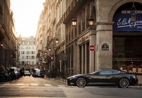 вираж, вид сбоку, астон мартин, улица, virage, Aston martin