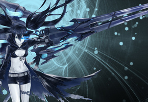 mato kuroi, девушка, абстракция, Арт, оружие, black rock shooter