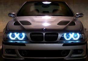 angels eyes, Bmw, бумер, е39, черная, машины, машина