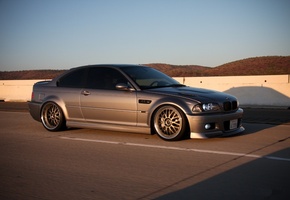 road, тонированный, e46, speed, вид сбоку, Bmw, silvery, бмв, m3