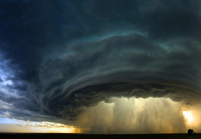 вихрь, Небо, тучи, ураган, горизонт, стихия, смерч