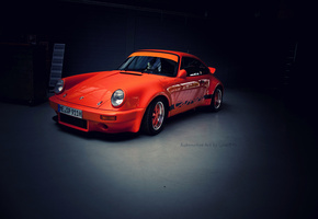 гараж, rs, оранж, carrera, Porsche
