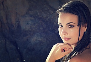 модель, взгляд, брюнетка, девушка, Lorena garcia