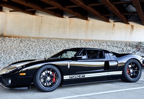 разметка, дорога, фордгт, Ford, чёрный, вид сбоку, gt, black